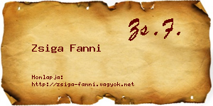 Zsiga Fanni névjegykártya