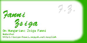 fanni zsiga business card